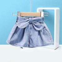 Shorts en jean d'été pour filles, vêtements pour enfants, design fin, taille moyenne pour filles, taille haute pour enfants, shorts-culottes à gros nœud