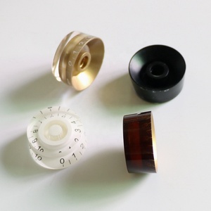 Zwarte acryl plastic LP-speed gitaarknoppen wit goud bruin bedieningsknop 6mm schroefgat duurzaam voor gitaar en bas - Product Image 5