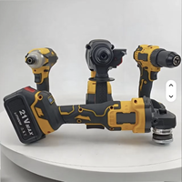 Outils sans fil multifonctionnels 4 en 1, portables, jaunes, 18v 20v 21v 48v, ensembles d'outils avec étui rigide