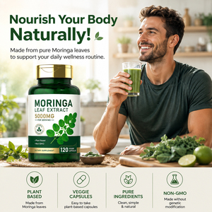 Cápsulas de Moringa en Polvo, Superalimento Verde, con Mezcla Patentada, Apoya la Digestión, la Inmunidad y el Control de Energía, Botellas Personalizables - Product Image 3