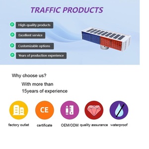 <span class=keywords><strong>Prix</strong></span> d'usine, lumière stroboscopique solaire étanche, rouge et bleue, clignotante, signal d'avertissement de sécurité - Product Image 6