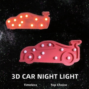 Lampe de table moderne en PVC en forme de voiture 3D à LED, lumière blanche chaude, veilleuse à piles, ampoule à lettres lumineuses, pour chambre d'enfant, fête, maison, photo - Product Image 4