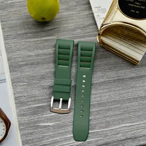 Tali jam tangan fluororubber olahraga cocok untuk Apple dan Samsung dengan tali jam siap untuk Ukuran grosir dan dapat disesuaikan