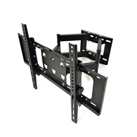 Dudukan TV Dinding Full Motion Baja Max VESA 600x400mm untuk TV 32-70 inci dengan Kemiringan 15° & Putaran 60° Kapasitas 50kg Warna Hitam Bersertifikasi CE