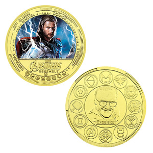 Pièces de monnaie commémoratives plaquées or des super-héros <span class=keywords><strong>Marvel</strong></span> et médailles <span class=keywords><strong>Thor</strong></span> & Spider-Man - Collection de cadeaux d'affaires de style américain - Product Image 4
