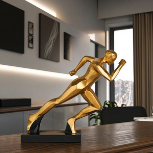 Gold Modern Art Runner Model Resin Ornaments Suitable for Office Desk Home Entrance Decoration - Product Image 3
