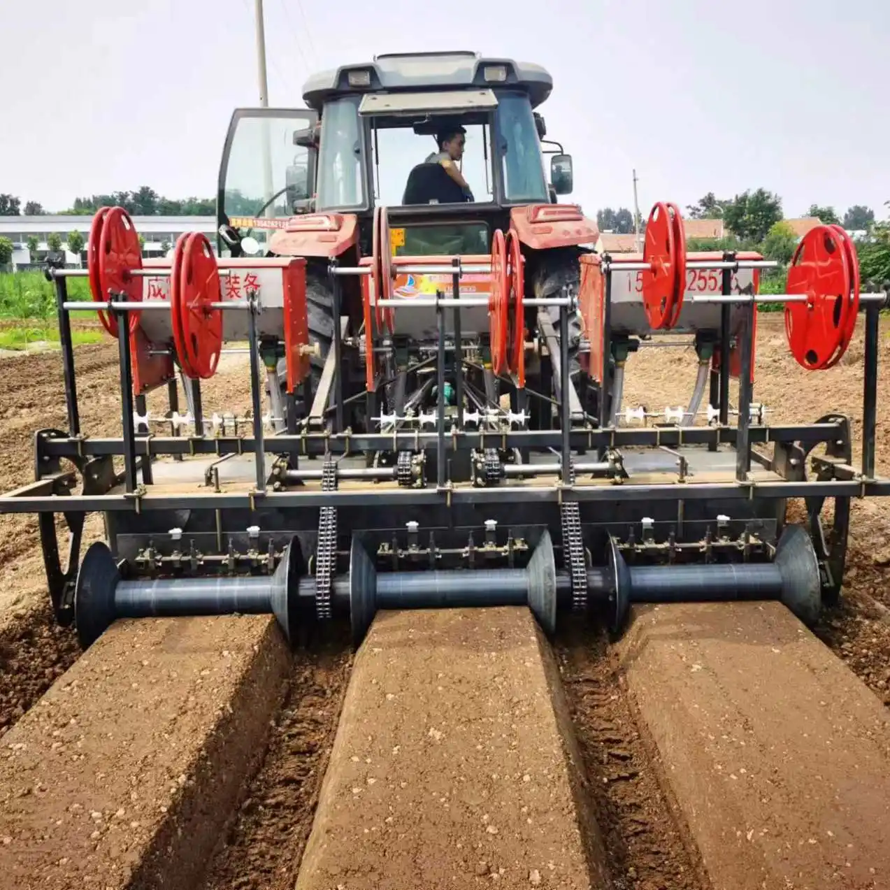 Máquina de sulcar trilhos de trator agrícola de melhor qualidade, máquina de sulcar trilhos de 1 a 3 linhas, para uso agrícola, com canteiro de solo