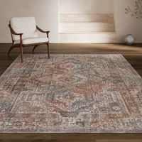 Tapis personnalisé en fibre de polyester style pastoral, à poils ras, motif minimaliste, lavable en machine, antidérapant, résistant aux taches pour salon
