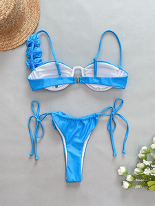 เซ็ตบิกินีเซ็กซี่ลายดอกไม้3D สำหรับผู้หญิงและเด็กผู้หญิงชุดว่ายน้ำชายหาดดีไซน์ใหม่2024ฤดูใบไม้ผลิฤดูร้อน - Product Image 6