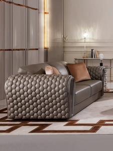 Sofá de Tela con Estructura de Madera de Abedul, Relleno de Esponja y Plumón de Ganso Importado, Sofá Confortable para Sala de Estar - Product Image 4