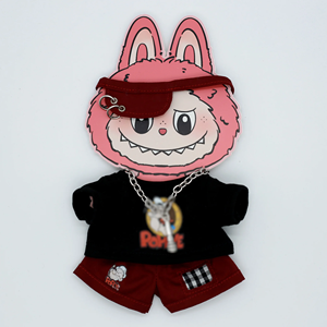 Cho Labubu búp bê Quần Áo Sweatshirt quần short 2-mảnh thiết lập American hip hop phong cách búp bê Quần áo phụ kiện ít vải (không có búp bê) - Product Image 5