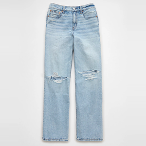 Pantalones vaqueros de Mujer desgastados pierna ancha cintura alta lavado ácido nueva moda al por mayor pantalones vaqueros rasgados talla grande 2XL <span class=keywords><strong>para</strong></span> mujer - Product Image 1