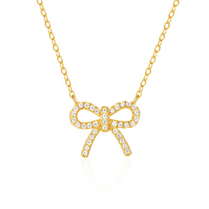 Collar con Colgante Ovalado de Plata de Ley 925 CANNER con Circonitas, Diseño de Lazo y Árbol de Coco, Collar de Lujo con Lazo y Diamantes CZ para Mujer - Product Image 1