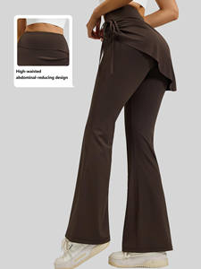 Skirted Leggings Yoga Tennis Golf Pants <b>with</b> <b>Skirt</b> Tummy Control High <b>Waist</b> Flare Leggings - Product Image 5