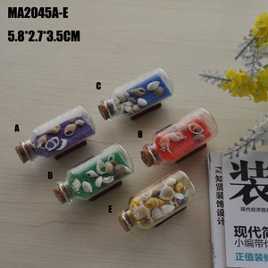 Ornamento in Vetro a Forma di Bottiglia con Decorazione Nautica di Barca a Vela, Espositore per Conchiglie, Regalo per Bambini - Product Image 5