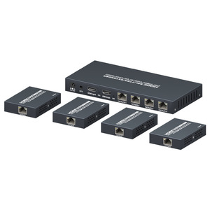Xunzheng 4K cho Bộ chia và chuyển đổi video <span class=keywords><strong>HDMI</strong></span> Bộ mở rộng phân phối 4 chiều & mở rộng cáp mạng với bộ chuyển đổi - Product Image 3