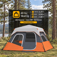 Tente de camping familiale instantanée Kawagebo Kamp (KK) pour 6 personnes, imperméable et résistante aux intempéries, fabriquée sur mesure