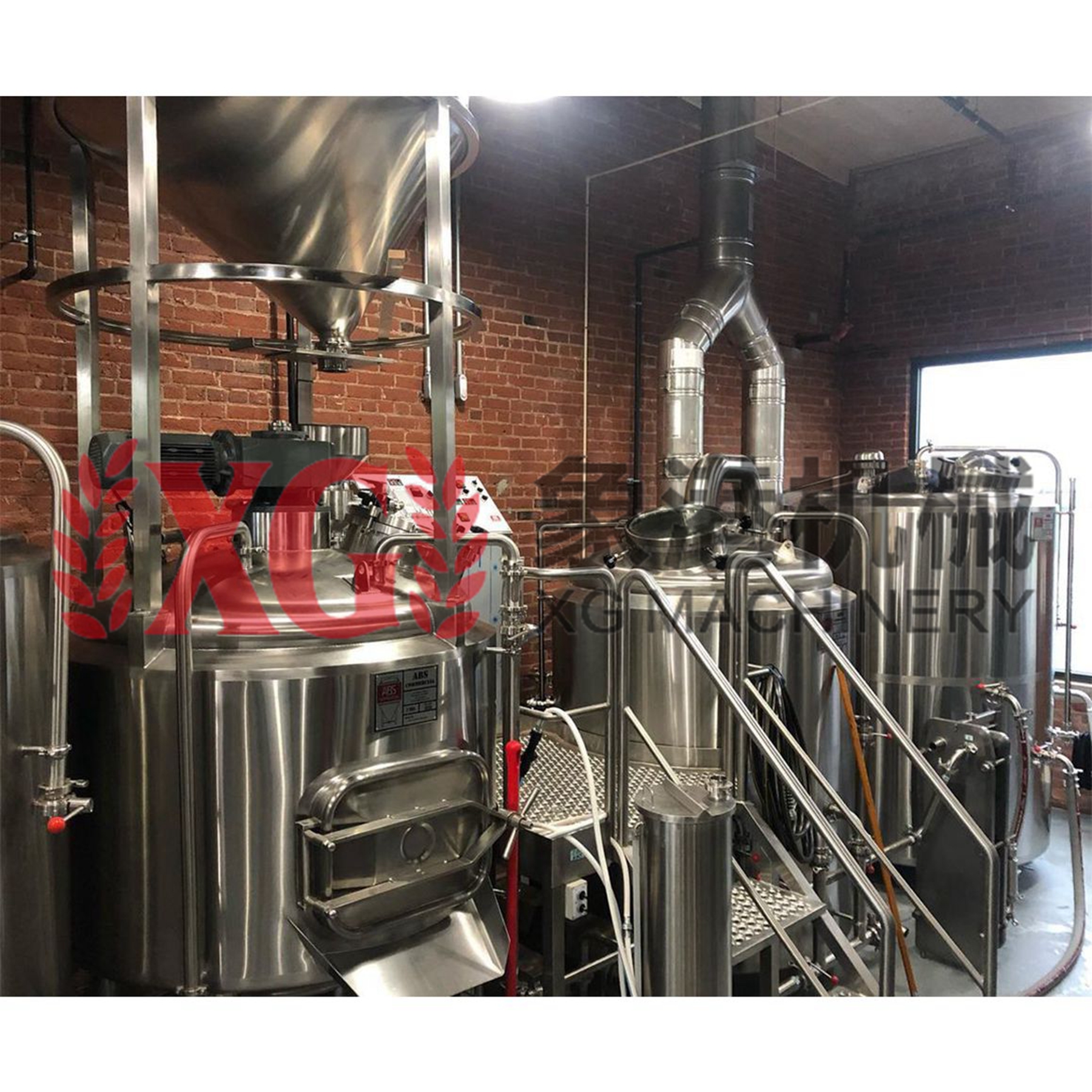 Зеркальный паровой нагреватель SUS304, 1000 л, 10HL, 2 резервуара, пивоварня, пивоварня