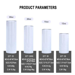 Sublimation Blanks Skinny Tumbler White 20 Oz Straight Stainless Steel With Metal <b>Straw</b> For Mug Tumbler - Product Image 2