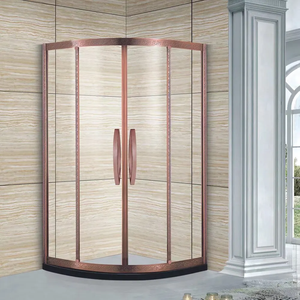 신상품 양면 유리 스크린 샤워 룸 슬라이딩 샤워 박스 경제적 인 곡선 샤워 인클로저