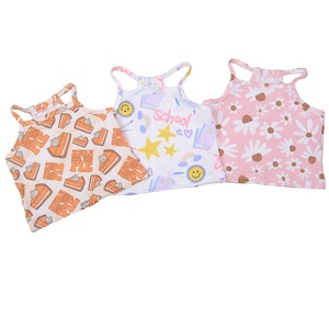 Camiseta de Tirantes con Cuello Alto y Lazo para Niñas, 240g, Estampada, de Secado Rápido y Transpirable, Venta al Por Mayor - Product Image 1