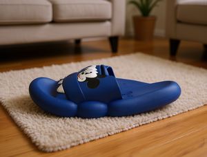 Pantofole con Punta Chiusa, Motivo Cartoon, Blu, Suola da 15mm Imbottita, Per Tutte le Stagioni, Uso Domestico - Product Image 2