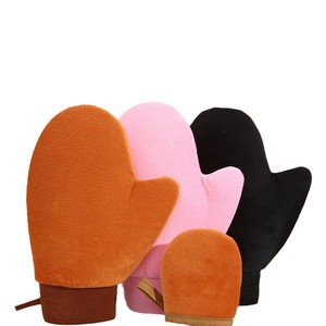 Guantes de Loción Corporal Impermeables Aterciopelados para Manos y Rostro, Herramienta de Aplicación de Maquillaje de Felpa en Colores Negro, Naranja y Rosa - Product Image 1