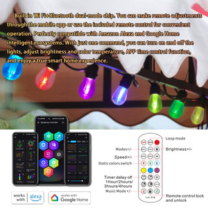 HRSYT DC24V S14 Bistro <strong>Bulbs</strong> Led <strong>String</strong> <strong>Light</strong> Outdoor RGBW IP65 Waterproof Hanging Led Patio <strong>String</strong> <strong>Lights</strong> - Product Image 4