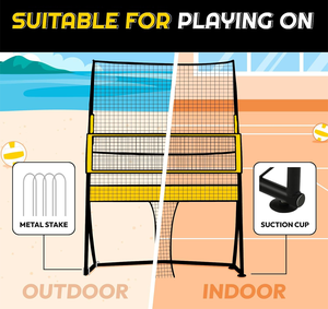 شبكة تدريب الكرة الطائرة احترافية قابلة للتعديل للاستخدام الداخلي والخارجي مع نظام إرجاع الكرة للتدريب والتمرين - Product Image 2