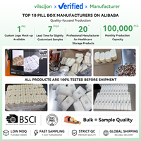 Pastillero Portátil, Estuche para Pastillas de Viaje a Prueba de Humedad con 4/6 Compartimentos, Dispensador de Medicamentos de PC y Silicona con Bloques de Color, Logotipo Personalizado