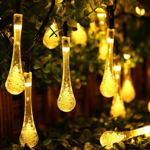 Led 문자열 조명 야외 50leds 물 드롭 태양 요정 문자열 조명 크리스마스 휴일 실내 결혼식 장식 조명 8 모드 - Product Image 5