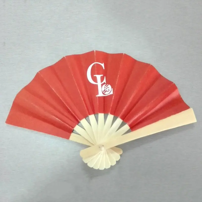 Mini ventilador de mão dobrável, ventilador para mão com moldura de plástico ou quadro de madeira ou quadro de bambu