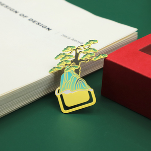 Segnalibro cinese retrò in metallo stile montagna artigianato placcato oro stampa per regalo Souvenir - Product Image 3