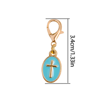 Pendentifs porte-clés vintage en alliage plaqué or 18 carats, motif goutte d'huile, croix religieuse, breloques de sac
