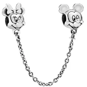 Ciondolo Originale in Argento 925 con Zirconi a Tema <span class=keywords><strong>Disney</strong></span> Mickey e Minnie Colibrì per Creare Braccialetti Fai-da-Te con Catena a Serpente - Product Image 3