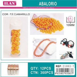 Cuentas de perlas amarillas de 10 mm de Ilan Abalorio para la fabricación de joyas, 12 unidades por tubo - Product Image 3