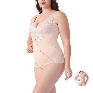 Mono de seda para mujer, talla grande, sexy, con encaje, corsé push-up, levantador de abdomen y caderas, efecto levantacola, venta al por mayor - Product Image 1