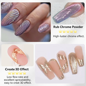 BORN PRETTY OEM Logo personnalisé 5 en 1 Gel colle à ongles en gros utilisé pour le renforcement des ongles, gel 3D effet vague, <span class=keywords><strong>poudre</strong></span> chromée à frotter - Product Image 4