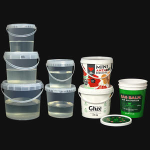 Vente en gros 280ML 500ML 1L Litres Petit seau carré transparent de qualité alimentaire Fûts ronds en plastique transparent avec couvercles scellés - Product Image 4