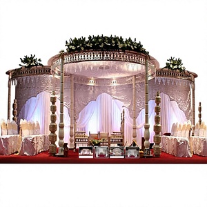 Compre Mandap de Fibra Tallada para Bodas Rajwada, Mandap de Fibra Tallada para Bodas Maharani, Decoraciones de Mandap para Bodas Reales Gujarati, Decoraciones de Mandap Estilo Bollywood - Product Image 6