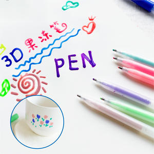 Ensemble de stylos gel fluorescent DIY, surligneurs, stylos gel pailletés, stylos à encre gel 3D stéréoscopiques brillants - Product Image 1