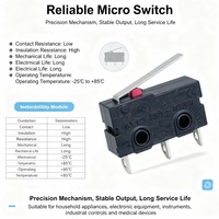 Micro-interrupteur à levier long 3 broches SPDT 5A 250VAC Glockparts Glockswitch, micro-interrupteur momentané pour contrôle de limite des appareils électroménagers
