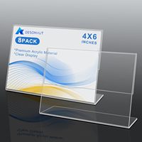 Cadre photo moderne en plastique transparent de 4x6 pouces, support de table pour menus, support horizontal pour affiches en acrylique
