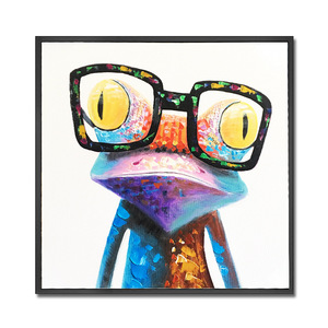 Su ordine All'ingrosso Dipinta A Mano Pittura A Olio Animale Pop Art Felice Rana Su Tela di Canapa di <span class=keywords><strong>Arte</strong></span> <span class=keywords><strong>Della</strong></span> Parete Con Cornice - Product Image 2