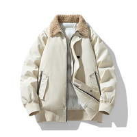 Manteau chaud en coton d'automne et d'hiver avec revers en velours d'agneau toutes saisons épaissi Style décontracté amincissant pour les amoureux