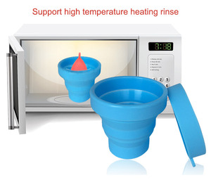 Taza esterilizadora de <span class=keywords><strong>copa</strong></span> <span class=keywords><strong>menstrual</strong></span> plegable reciclable para mujer período silicona de grado médico 170ML - Product Image 5