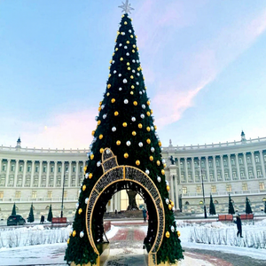 Warm White Christmas Tree with LED <b>Lights</b> Pre Lit Artificial Tree for Elegant Indoor Holiday Decoration - Product Image 1