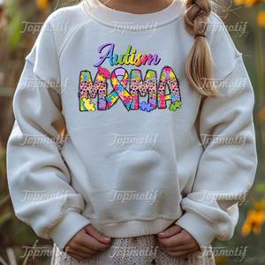 Autismo <span class=keywords><strong>Mama</strong></span> Heat Press Sticker Cinta <span class=keywords><strong>de</strong></span> cáncer <span class=keywords><strong>de</strong></span> <span class=keywords><strong>mama</strong></span> Transferencia DTF para camisetas Sudadera - Product Image 3