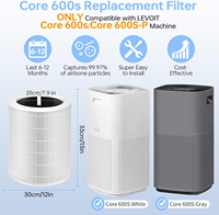 Filter Pengganti Core 600S untuk Pemurni Udara Levoit Core 600S Filter Karbon Aktif HEPA 3-in-1 Core 600S-RF