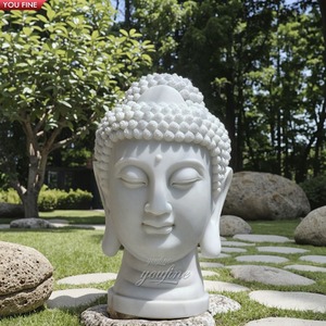 Jardim exterior vida tamanho pedra mármore Buda cabeça estátua - Product Image 3